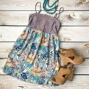 ROXY Tropical Stripe Short Sundress Size Small